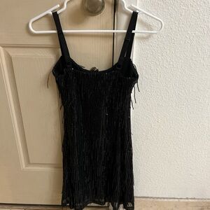 Unk Black Fringe Mini Dress
